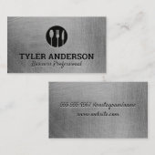 Silverware Logo | Metaalgeborsteld textiel Visitekaartje (Voorkant / Achterkant)