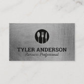 Silverware Logo | Metaalgeborsteld textiel Visitekaartje (Voorkant)