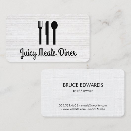 Silverware Modern Texture Visitekaartje (Voorkant / Achterkant)
