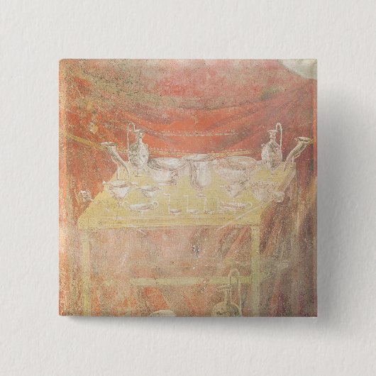 Silverware op een tafel vierkante button 5,1 cm (Voorkant)