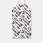  Silverware Pattern Artisan Classic Foodie Cadeaulabel (Voorkant)
