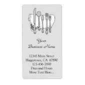 Silverware Restaurant Adverteren Aangepaste Sjablo Etiket (Voorkant)