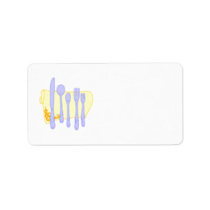 Silverware Restaurant Design Label Sjabloon