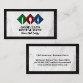 Silverware Restaurant Logo | Marmer | baksteen Visitekaartje (Voorkant / Achterkant)