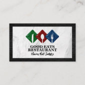 Silverware Restaurant Logo | Marmer | baksteen Visitekaartje (Voorkant)