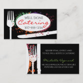 Silverware splash chef catering-visitekaartjes visitekaartje (Voorkant / Achterkant)