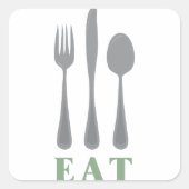 Silverware Vierkante Sticker (Voorkant)