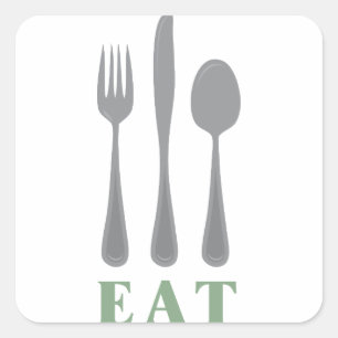 Silverware Vierkante Sticker