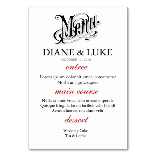   Silverware Wedding Menu+Tafel Kaart (Achterkant)