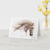 "SILVERWIND" Pegasus Witte Paard wenskaarten Kaart (Gele Bloem)