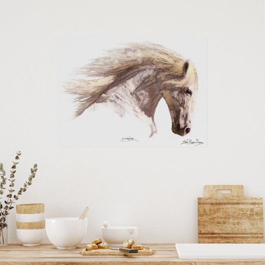 SILVERWIND (water-kleur) Art Poster (Keuken)