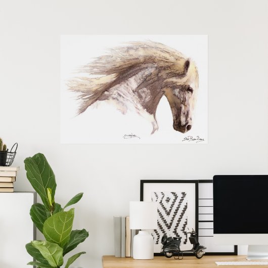 SILVERWIND (water-kleur) Art Poster (Thuiskantoor)