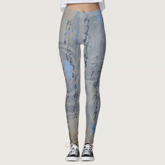 Silvery Art-kalligrafie Leggings