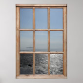 Silvery Beach Uitzicht van een Venster Poster (Voorkant)