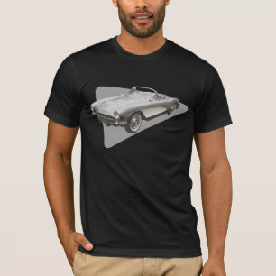 Silvery Blue 1959 Corvette op zilverfolie op donke T-shirt