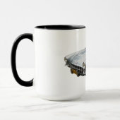 Silvery Blue 1959 Corvette over de mok van koffie (Links)