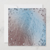 Silvery Blue Faux Folie Bling Birthday Party Kaart (Achterkant)