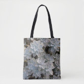 Silvery Blue Gray Succulents Botanical Tote Bag (Voorkant)