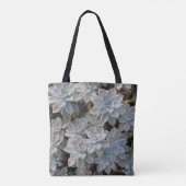 Silvery Blue Gray Succulents Botanical Tote Bag (Achterkant)