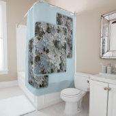 Silvery Blue Succulents Botanische Fotografische Douchegordijn (In situ)