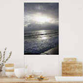 Silvery Blue Sunset Poster (Keuken)