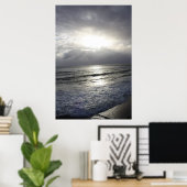 Silvery Blue Sunset Poster (Thuiskantoor)