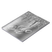Silvery Brushed Folie Glitter Drip Fancy monogram Notitieboek (Linkerzijde)