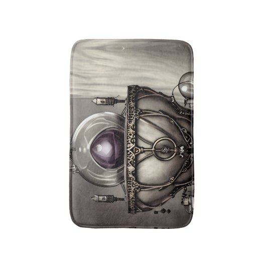 Silvery Cauldron met Paarse Crystal Ball Badmat (Voorkant Verticaal)