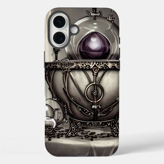Silvery  Cauldron met Paarse Crystal Ball Case-Mate iPhone Case (Achterkant)