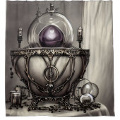 Silvery Cauldron met Paarse Crystal Ball Douchegordijn (Voorkant)