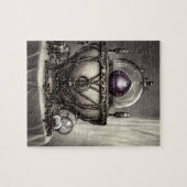 Silvery  Cauldron met Paarse Crystal Ball Legpuzzel (Horizontaal)