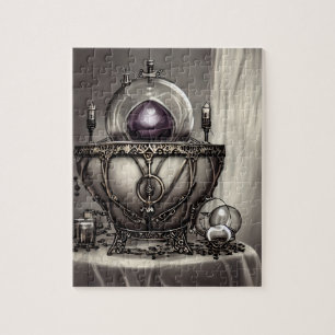 Silvery  Cauldron met Paarse Crystal Ball Legpuzzel