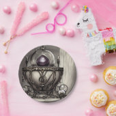 Silvery  Cauldron met Paarse Crystal Ball Papieren Bordje (Feest)