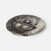 Silvery  Cauldron met Paarse Crystal Ball Papieren Bordje (Gekanteld)