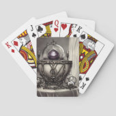 Silvery  Cauldron met Paarse Crystal Ball Pokerkaarten (Achterkant)