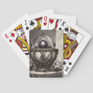 Silvery  Cauldron met Paarse Crystal Ball Pokerkaarten
