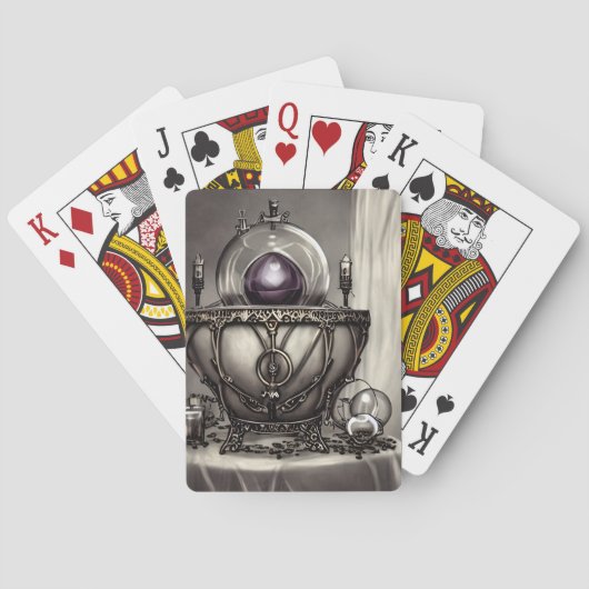 Silvery  Cauldron met Paarse Crystal Ball Pokerkaarten (Achterkant)