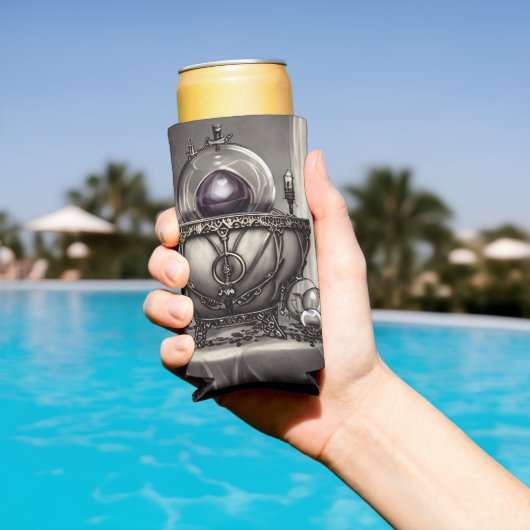 Silvery Cauldron met Paarse Crystal Ball Seltzer Blikjeskoeler (Insitu Zwembad)