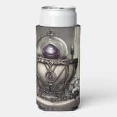 Silvery Cauldron met Paarse Crystal Ball Seltzer Blikjeskoeler (Seltzer Achterkant)