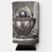 Silvery Cauldron met Paarse Crystal Ball Seltzer Blikjeskoeler (Voorkant)