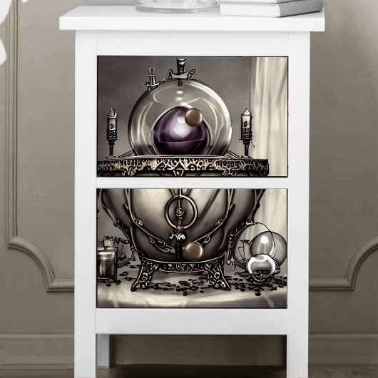 Silvery Cauldron met Paarse Crystal Ball Tissuepapier