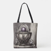 Silvery Cauldron met Paarse Crystal Ball Tote Bag (Achterkant)