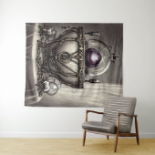 Silvery  Cauldron met Paarse Crystal Ball Wandkleed (In Situ (horizontaal))