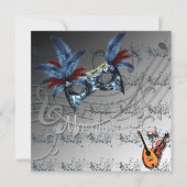 Silvery Colors Masquerade Ball Invitation Kaart (Voorkant)