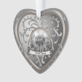 Silvery Faux Jewel Heart aangepaste fee ornament (voorkant)