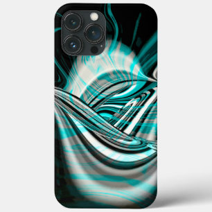 Silvery gebogen golvend onder cyaangroene rook op Case-Mate iPhone case