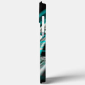 Silvery gebogen golvend onder cyaangroene rook op  Case-Mate iPhone case (Achterkant / Links)