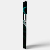 Silvery gebogen golvend onder cyaangroene rook op  Case-Mate iPhone case (Achterkant / Rechts)