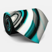 Silvery gebogen golvend onder cyaangroene rook op  stropdas (Opgerold)