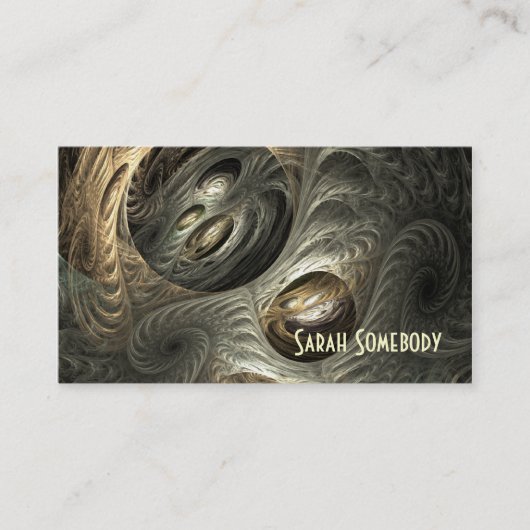 Silvery Gold Tunnel Fractal Profile Card Visitekaartje (Voorkant)